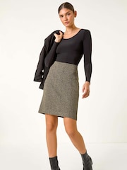 Roman Green Smart Textured Stretch Skirt - Image 2 of 5