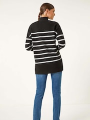 Roman Black Relaxed Stripe Soft Knit Jumper - Image 3 of 5