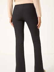 Roman Black Stretch Split Flare Trousers - Image 4 of 6