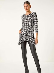 Roman Stretch-Tunika-Top mit Hahnentrittmuster und Taschen - Bild 2 von 5