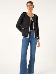 Roman Black Blanket Stitch Cardigan - Image 1 of 6