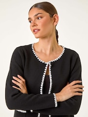 Roman Black Blanket Stitch Cardigan - Image 5 of 6