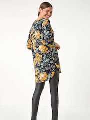 Roman Yellow Longline Floral Print Top - Image 4 of 6