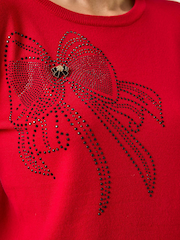 Roman Red Sparkle Bow Detail Crew Jumper - Image 5 of 5