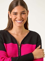 Roman Pink Cotton Blend Stripe Knit Jumper - Image 4 of 5
