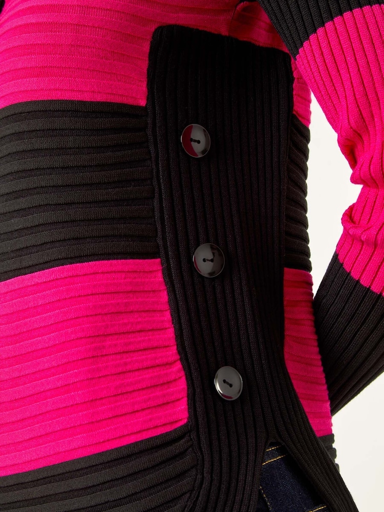 Roman Pink Cotton Blend Stripe Knit Jumper - Image 5 of 5