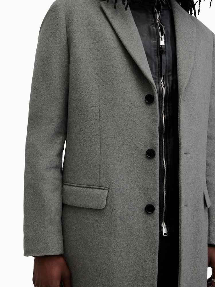 AllSaints Grey Hal Coat - Image 6 of 9