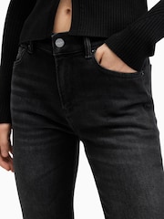 AllSaints Washed Black Slim Haldan Bootcut Jeans - Image 3 of 9