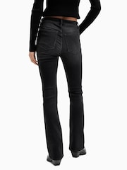 AllSaints Washed Black Slim Haldan Bootcut Jeans - Image 7 of 9