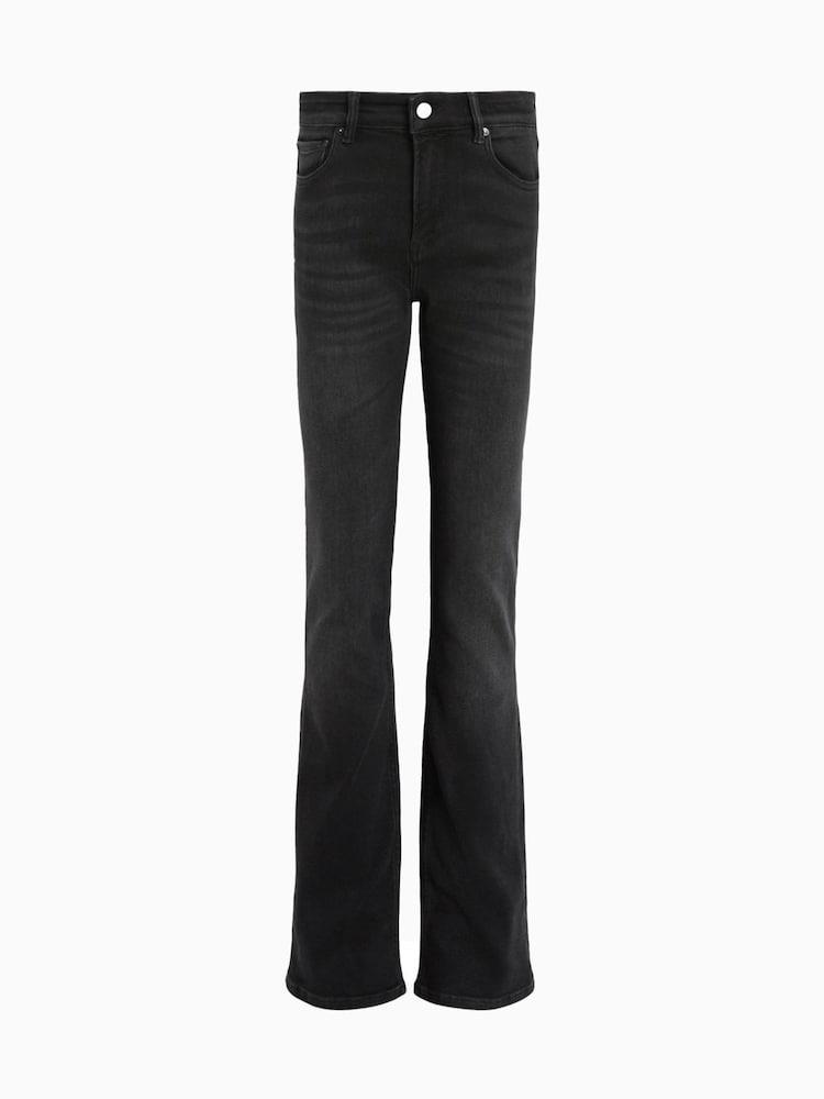 AllSaints Washed Black Slim Haldan Bootcut Jeans - Image 9 of 9