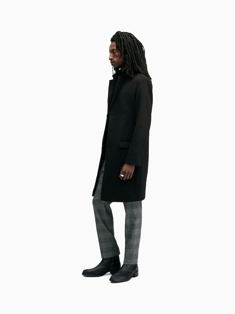 AllSaints Black Hal Coat - Image 7 of 9