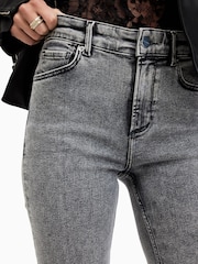 AllSaints Washed Grey Slim Haldan Bootcut Jeans - Image 3 of 7