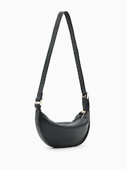 AllSaints Black Half Moon Cross-Body Bag - Image 7 of 7