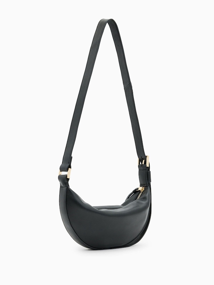 AllSaints Black Half Moon Cross-Body Bag - Image 7 of 7