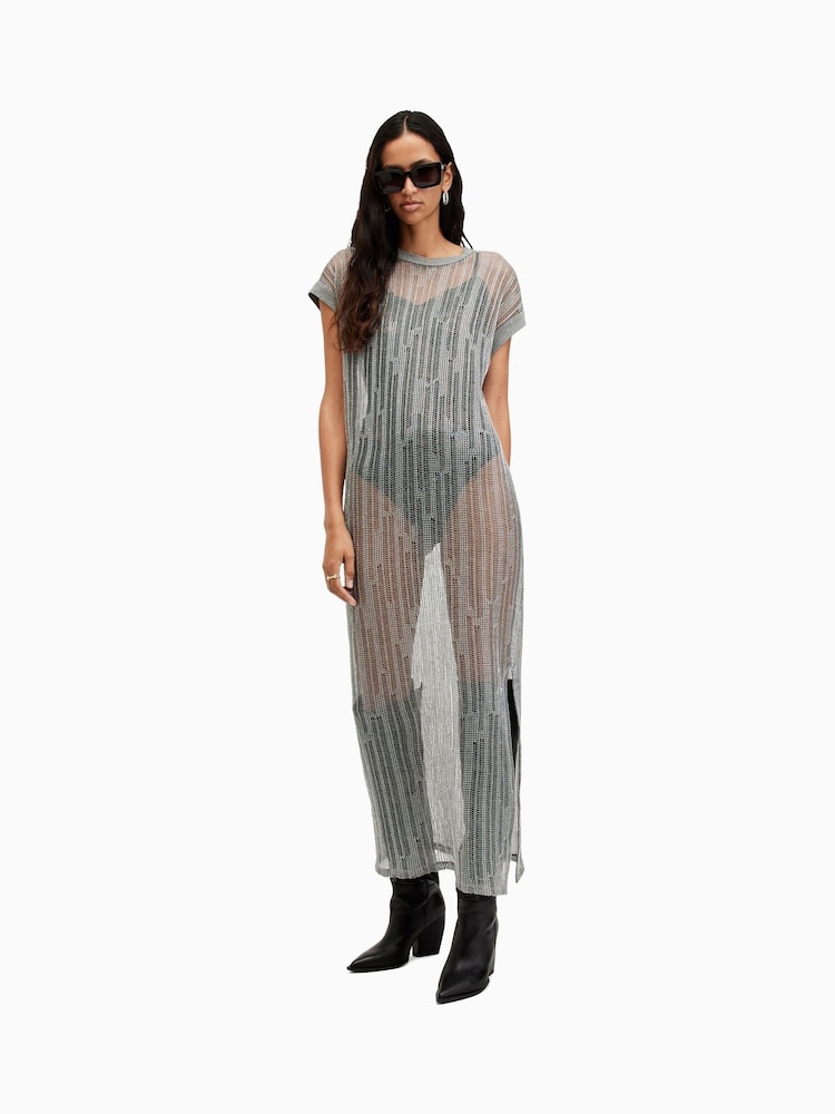 AllSaints Silver Giana Dress - Image 2 of 6