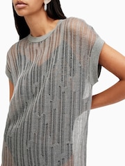 AllSaints Silver Giana Dress - Image 3 of 6