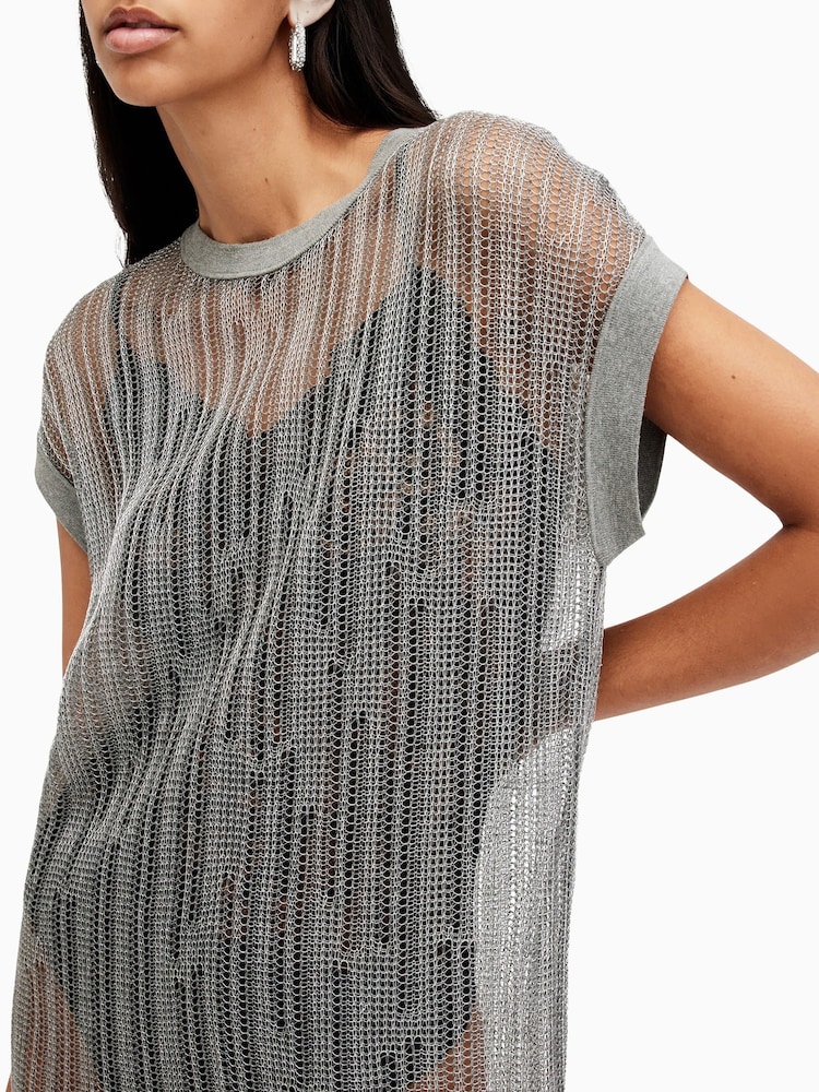 AllSaints Silver Giana Dress - Image 3 of 6