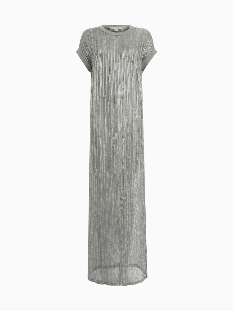 AllSaints Silver Giana Dress - Image 6 of 6