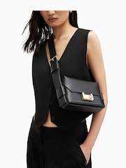AllSaints Black Frankie Cross-Body Bag - Image 1 of 9