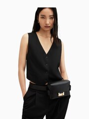 AllSaints Black Frankie Cross-Body Bag - Image 2 of 9