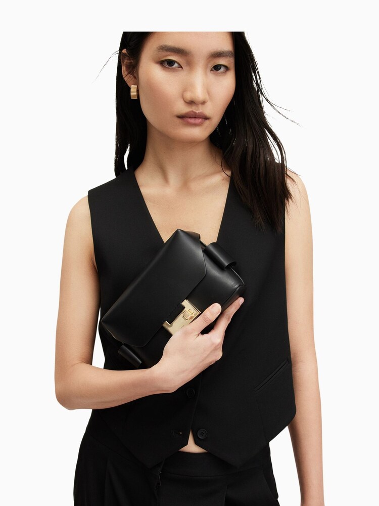 AllSaints Black Frankie Cross-Body Bag - Image 3 of 9
