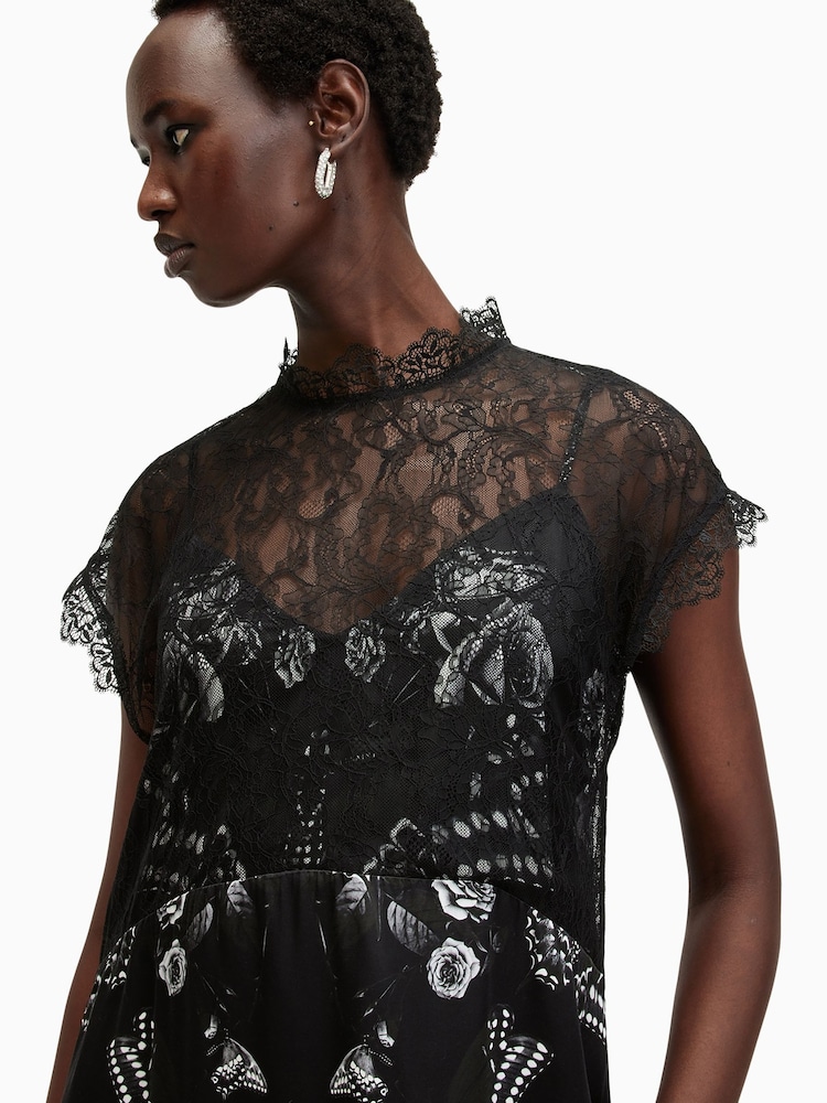 AllSaints Black Gian Dress - Image 4 of 6