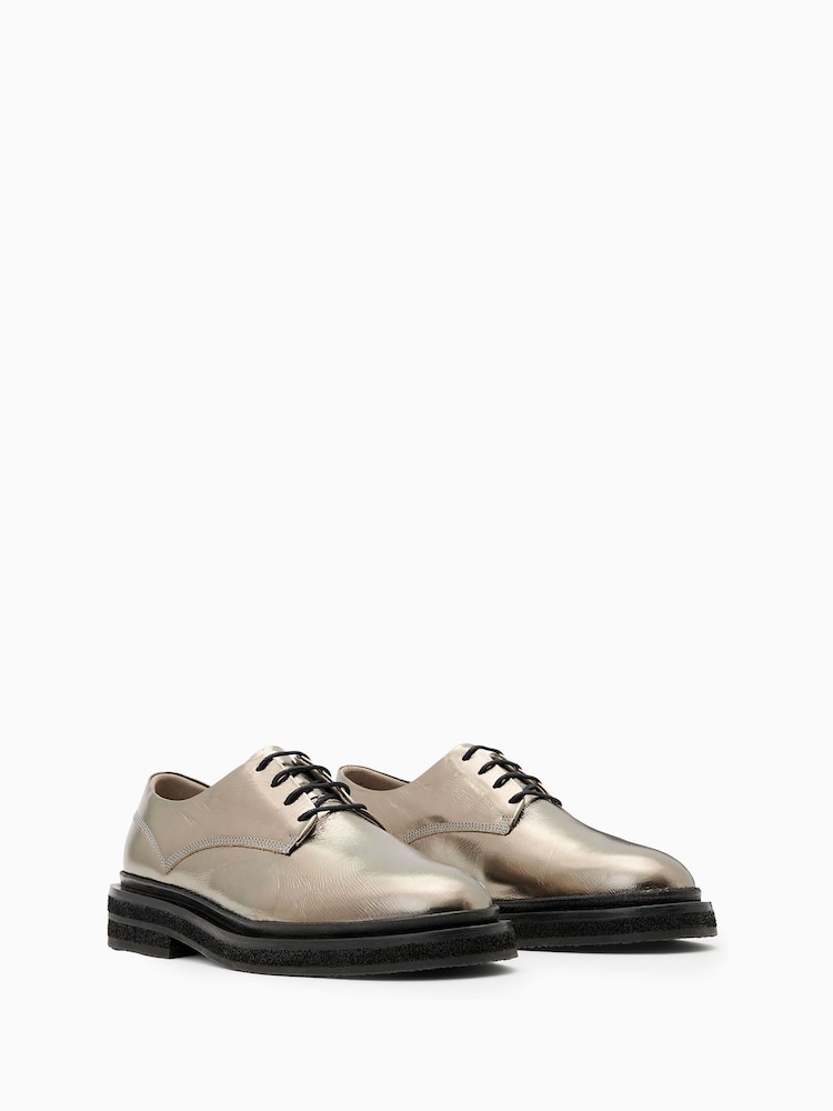 AllSaints Metallic Escher Lace-Up Shoes - Image 2 of 5