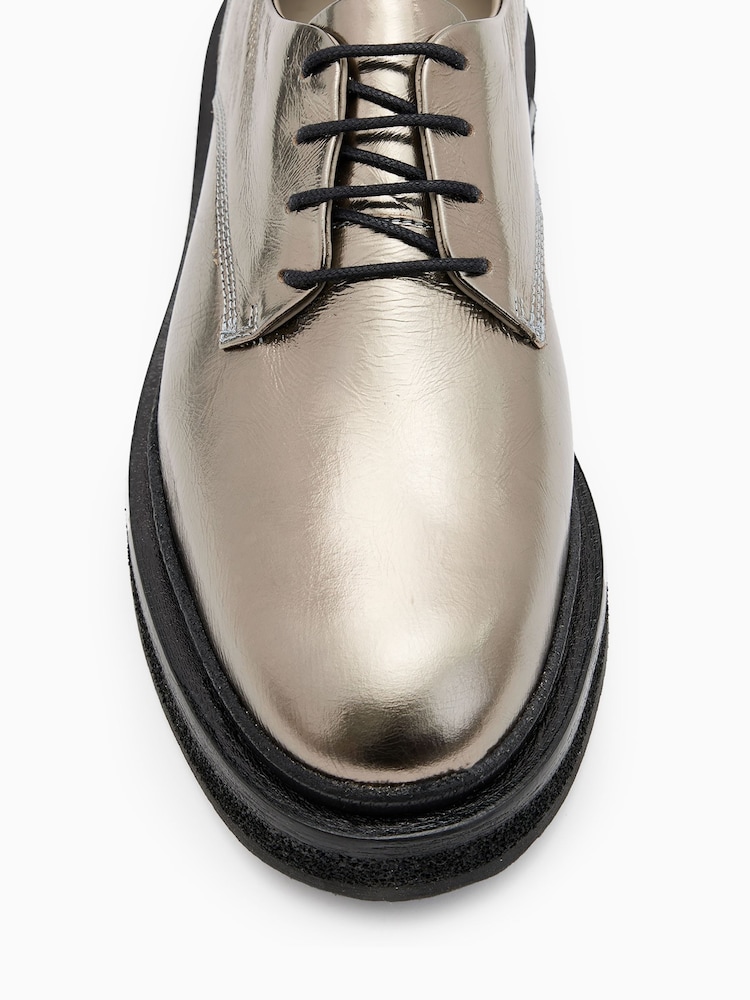 AllSaints Metallic Escher Lace-Up Shoes - Image 5 of 5