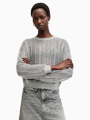 AllSaints Silver Giana Longsleeve Sweater - Image 1 of 8