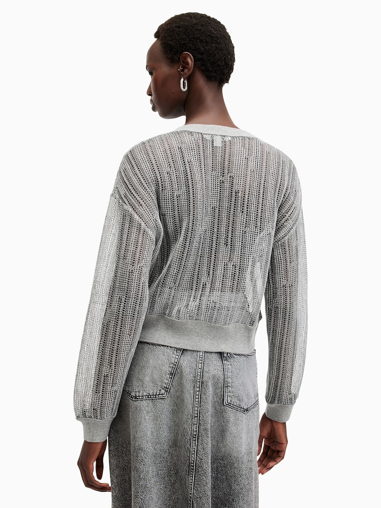 AllSaints Silver Giana Longsleeve Sweater - Image 2 of 8