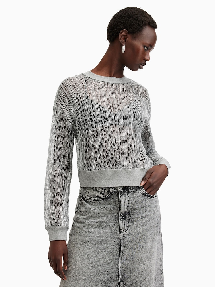 AllSaints Silver Giana Longsleeve Sweater - Image 3 of 8