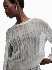 AllSaints Silver Giana Longsleeve Sweater - Image 6 of 8