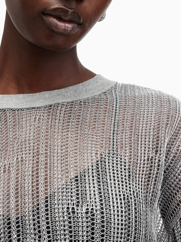 AllSaints Silver Giana Longsleeve Sweater - Image 7 of 8