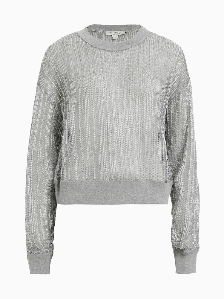 AllSaints Silver Giana Longsleeve Sweater - Image 8 of 8