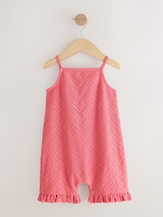 Peach Pink Coral Lace Playsuit - Image 1 of 1