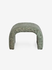 MADE.COM Green Checked Velvet Beryl Stool - Image 6 of 7