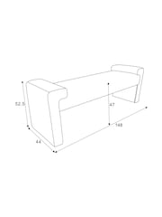 MADE.COM Off White Pax Boucle Brixton Bench - Image 4 of 7