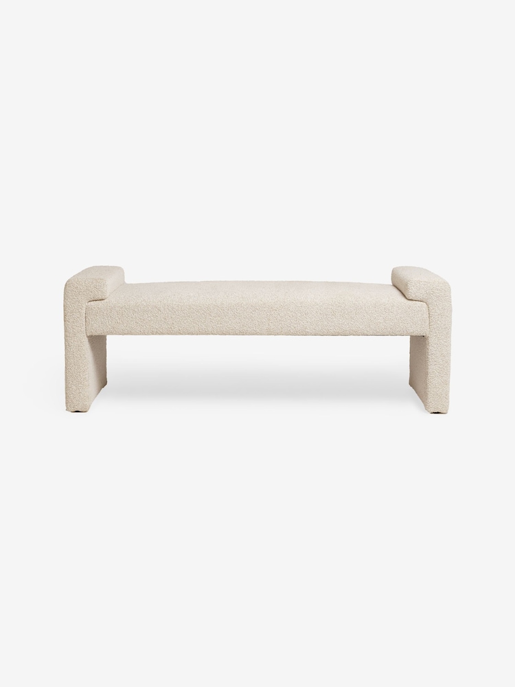 MADE.COM Off White Pax Boucle Brixton Bench - Image 7 of 7