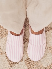 Pink Stripe Textured Nylon Mule Slippers - Image 4 of 9