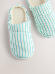Green Stripe Textured Nylon Mule Slippers - Image 9 of 10