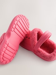 Coral Pink Womens Faux Fur Lined Clogs Slippers - Image 6 of 7