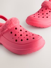 Coral Pink Womens Faux Fur Lined Clogs Slippers - Image 7 of 7