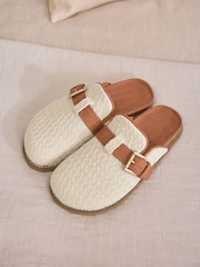 Crudo/tostado - Crochet Buckle Mule Slippers - Imagen 1 de 8