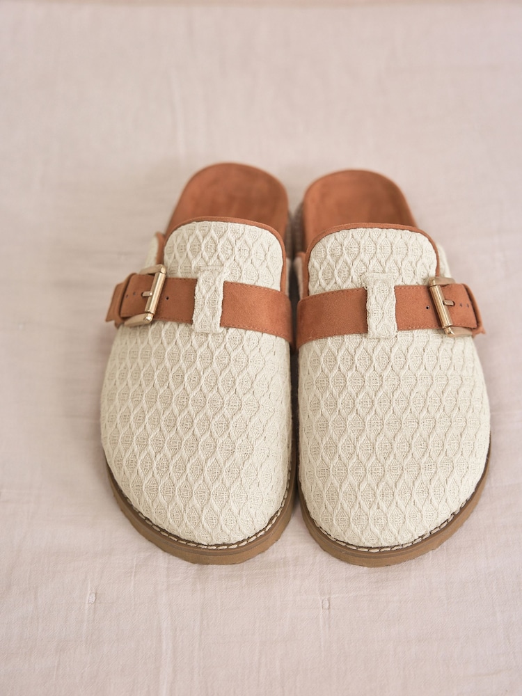Crudo/tostado - Crochet Buckle Mule Slippers - Imagen 2 de 8