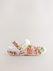 Multi Fruit Faux Fur Lined Clog Slippers - Image 5 of 9