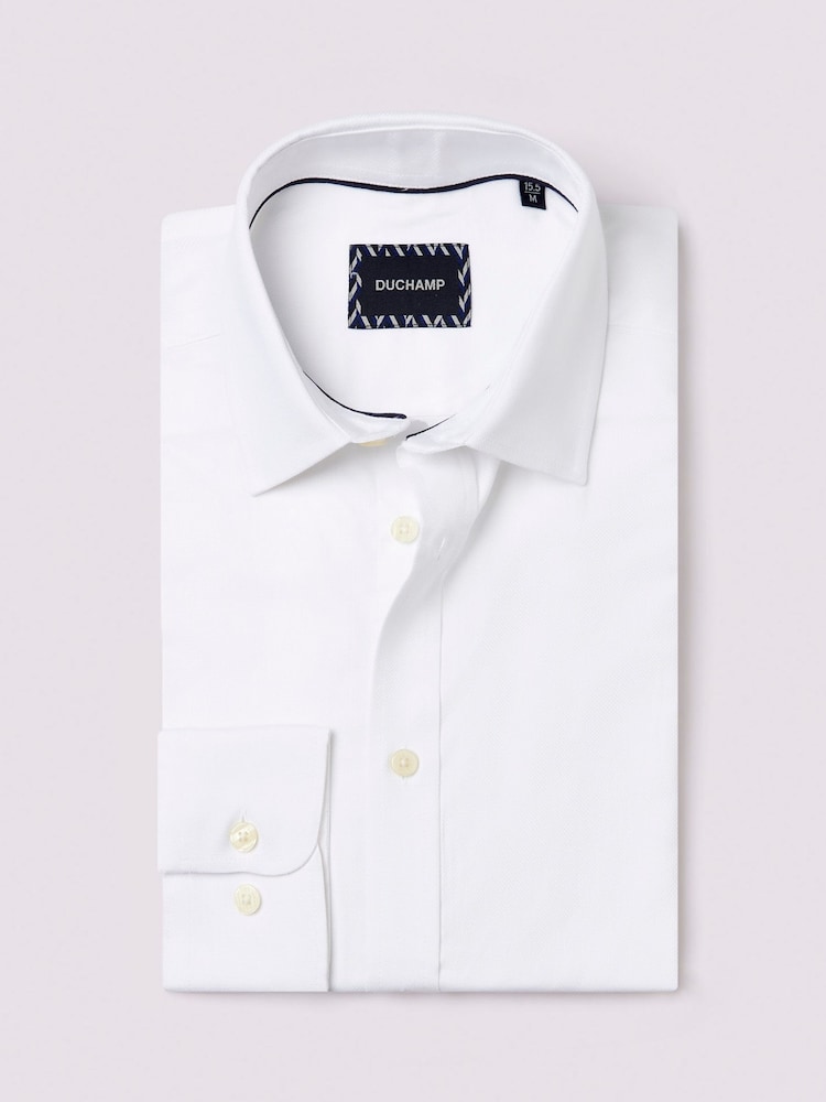 Duchamp White Duchamp Mens Royal 100% Cotton Oxford Shirt - Image 1 of 5