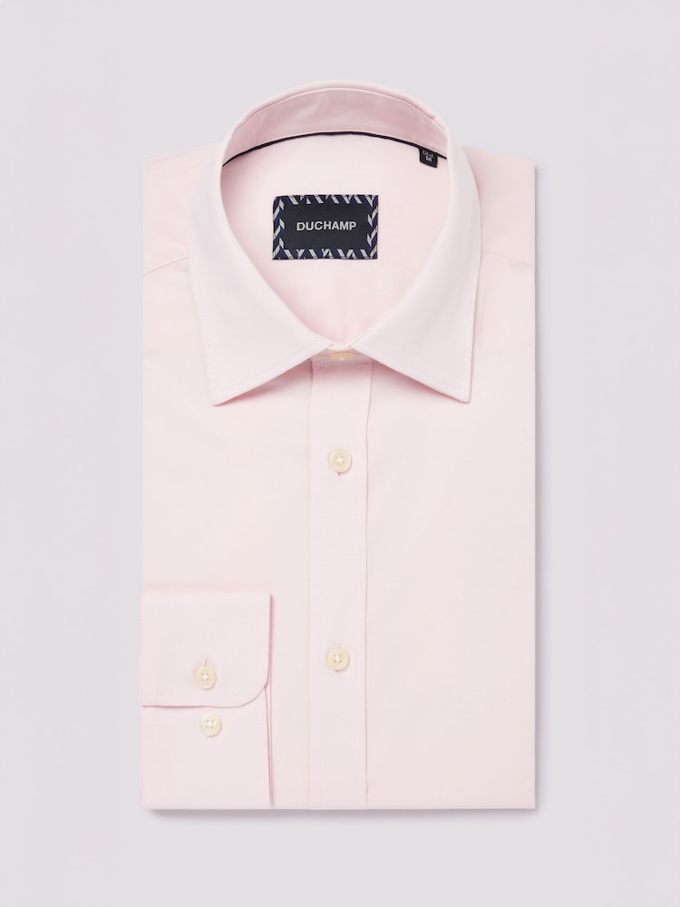 Рожевий - Duchamp Mens Poplin Стрейчевий Сорочка - Image 4 of 5