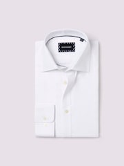 Duchamp White Duchamp Mens Square Dobby White 100% Cotton Shirt - Image 1 of 5