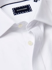Duchamp White Duchamp Mens Square Dobby White 100% Cotton Shirt - Image 3 of 5