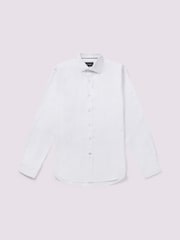 Duchamp White Duchamp Mens Square Dobby White 100% Cotton Shirt - Image 4 of 5